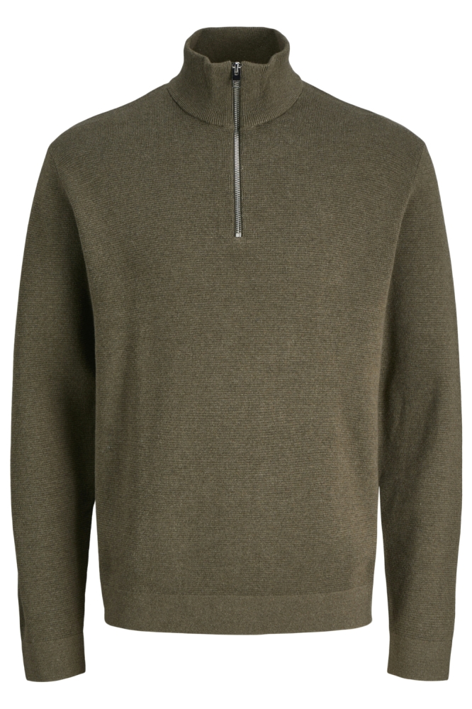 JPRBLAMILANO STITCH KNIT HALF ZIP S 12259664 STONE GRAY/MELANGE